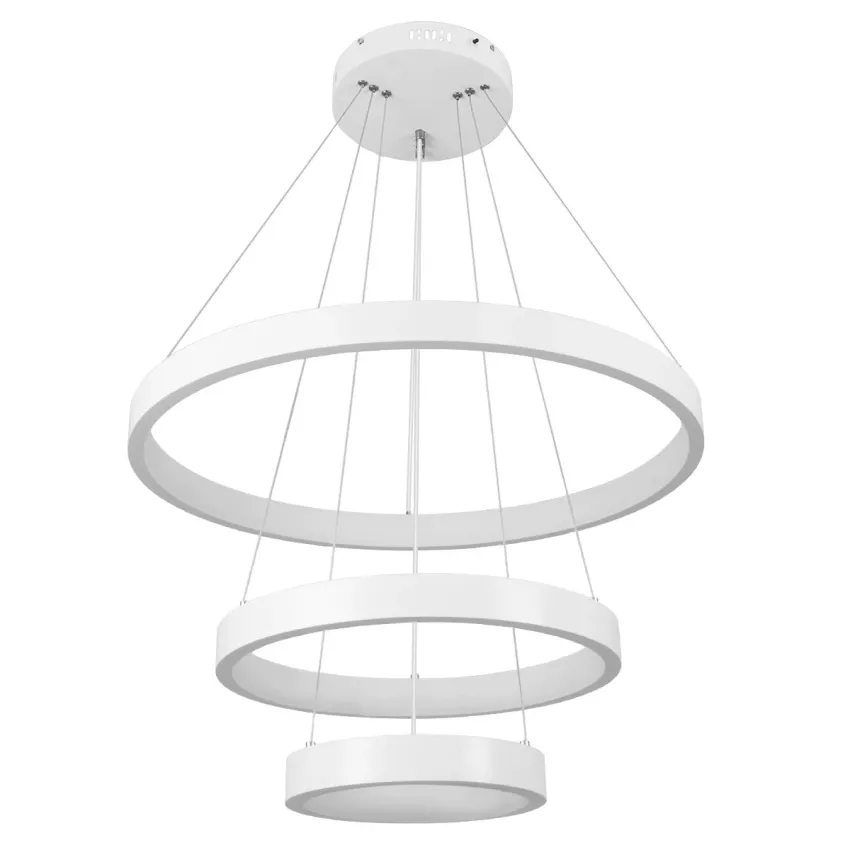 kelvo® NEMESIS  Κρεμαστό Φωτιστικό Οροφής LED 100W 10000lm 180° AC 220-240V IP20 Ρυθμιζόμενο Λευκό CCT με Χειριστήριο από 2700K έως 6000K Dimmable - Lumileds SMD Chip - Λευκό Ματ - Μ60 x Π60 x Υ60cm