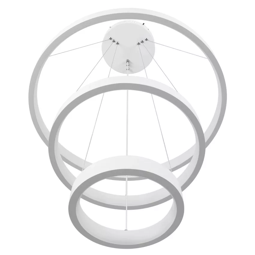 kelvo® NEMESIS  Κρεμαστό Φωτιστικό Οροφής LED 100W 10000lm 180° AC 220-240V IP20 Ρυθμιζόμενο Λευκό CCT με Χειριστήριο από 2700K έως 6000K Dimmable - Lumileds SMD Chip - Λευκό Ματ - Μ60 x Π60 x Υ60cm