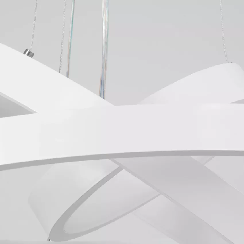 kelvo® NEMESIS  Κρεμαστό Φωτιστικό Οροφής LED 100W 10000lm 180° AC 220-240V IP20 Ρυθμιζόμενο Λευκό CCT με Χειριστήριο από 2700K έως 6000K Dimmable - Lumileds SMD Chip - Λευκό Ματ - Μ60 x Π60 x Υ60cm