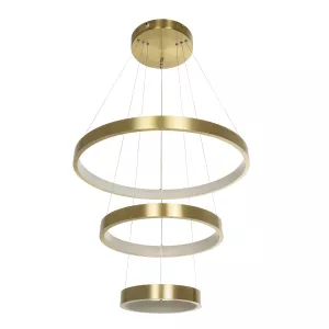 kelvo® NEMESIS  Κρεμαστό Φωτιστικό Οροφής LED 100W 10000lm 180° AC 220-240V IP20 Ρυθμιζόμενο Λευκό CCT με Χειριστήριο από 2700K έως 6000K Dimmable - Lumileds SMD Chip - Χρυσό Πλατίνα - Μ60 x Π60 x Υ60cm