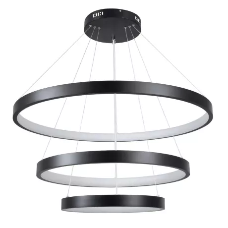 kelvo® NEMESIS  Κρεμαστό Φωτιστικό Οροφής LED 120W 12000lm 180° AC 220-240V IP20 Ρυθμιζόμενο Λευκό CCT με Χειριστήριο από 2700K έως 6000K Dimmable - Lumileds SMD Chip - Μαύρο Ματ - Μ80 x Π80 x Υ80cm