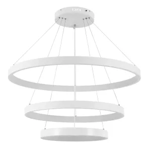 kelvo® NEMESIS  Κρεμαστό Φωτιστικό Οροφής LED 120W 12000lm 180° AC 220-240V IP20 Ρυθμιζόμενο Λευκό CCT με Χειριστήριο από 2700K έως 6000K Dimmable - Lumileds SMD Chip - Λευκό Ματ - Μ80 x Π80 x Υ80cm