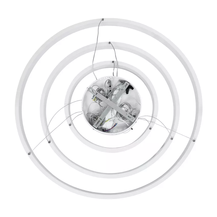 kelvo® NEMESIS  Κρεμαστό Φωτιστικό Οροφής LED 120W 12000lm 180° AC 220-240V IP20 Ρυθμιζόμενο Λευκό CCT με Χειριστήριο από 2700K έως 6000K Dimmable - Lumileds SMD Chip - Λευκό Ματ - Μ80 x Π80 x Υ80cm