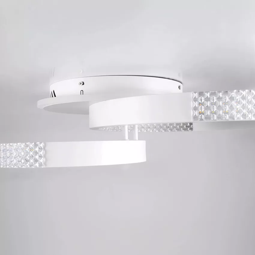 kelvo® DIAMOND  Φωτιστικό Οροφής LED 67W 6700lm 360° AC 220-240V IP20 Ρυθμιζόμενο Λευκό CCT με Χειριστήριο από 2700K έως 6000K Dimmable - Lumileds SMD Chip - Λευκό Ματ - Μ60 x Π40 x Υ14cm