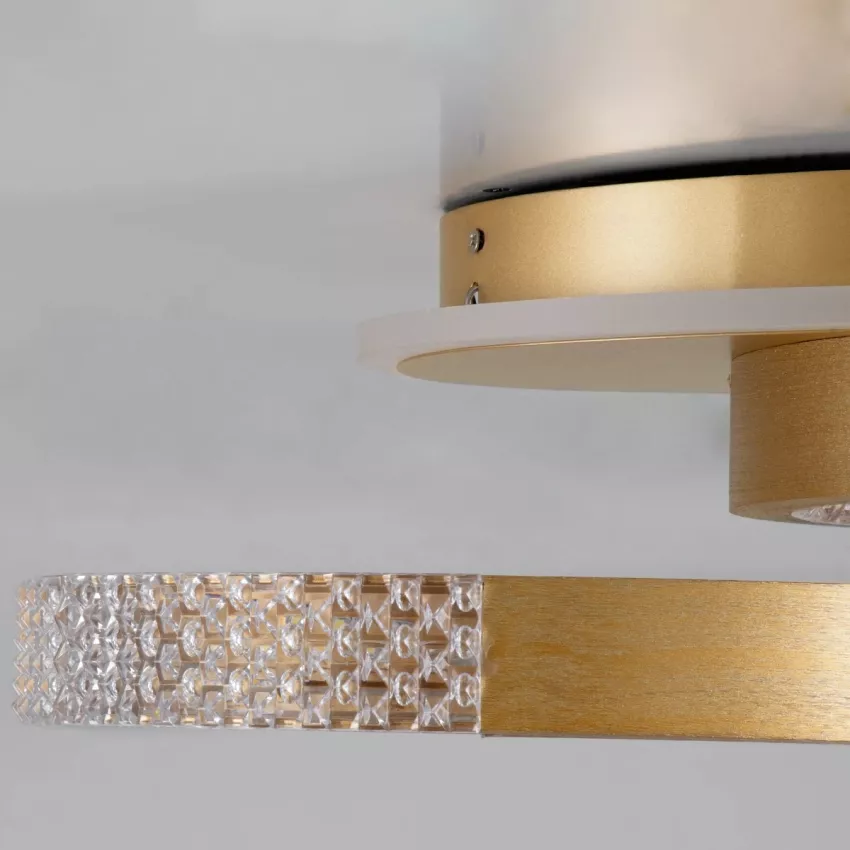 kelvo® DIAMOND  Φωτιστικό Οροφής LED 67W 6700lm 360° AC 220-240V IP20 Ρυθμιζόμενο Λευκό CCT με Χειριστήριο από 2700K έως 6000K Dimmable - Lumileds SMD Chip - Χρυσό Πλατίνα - Μ60 x Π40 x Υ14cm