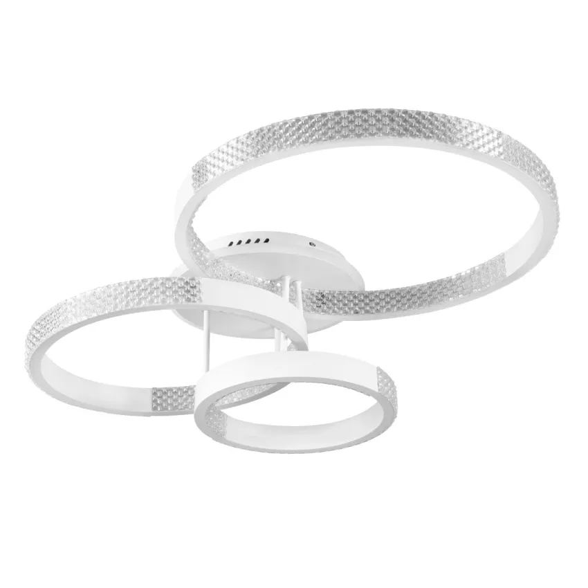 kelvo® DIAMOND  Φωτιστικό Οροφής LED 100W 10000lm 360° AC 220-240V IP20 Ρυθμιζόμενο Λευκό CCT με Χειριστήριο από 2700K έως 6000K Dimmable - Lumileds SMD Chip - Λευκό Ματ - Μ80 x Π50 x Υ20cm