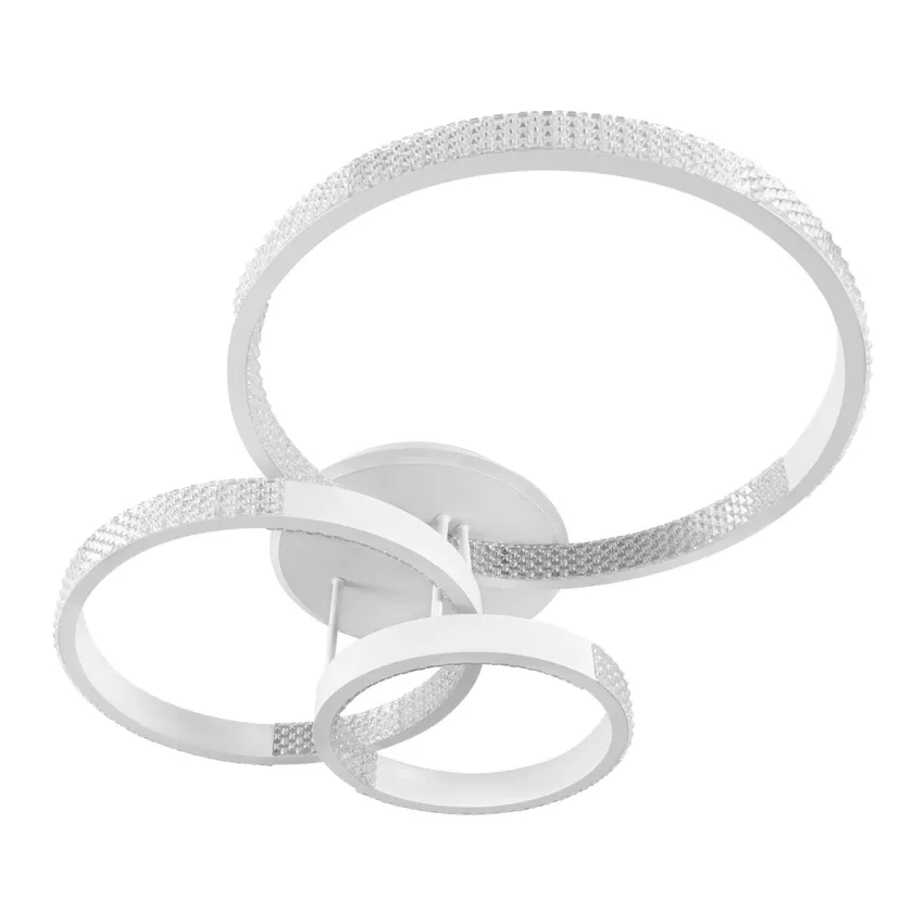 kelvo® DIAMOND  Φωτιστικό Οροφής LED 100W 10000lm 360° AC 220-240V IP20 Ρυθμιζόμενο Λευκό CCT με Χειριστήριο από 2700K έως 6000K Dimmable - Lumileds SMD Chip - Λευκό Ματ - Μ80 x Π50 x Υ20cm