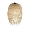 MANILA  Boho Κρεμαστό Φωτιστικό Πλέγμα Μονόφωτο 1 x E27 IP20 Μπέζ Ξύλο - Μ50 x Π50 x Υ70cm
