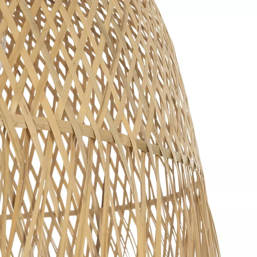 MANILA  Boho Κρεμαστό Φωτιστικό Πλέγμα Μονόφωτο 1 x E27 IP20 Μπέζ Ξύλο - Μ50 x Π50 x Υ70cm