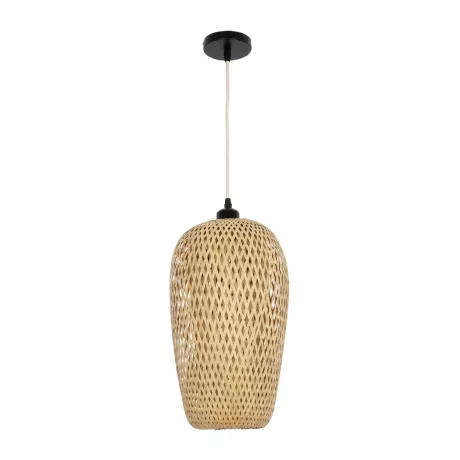 GLOBOSTAR® SAN TROPEZ  Boho Κρεμαστό Φωτιστικό Οροφής με Ντουί 1 x E27 AC 220-240V IP20 - Μπεζ - Μ23 x Π23 x Υ42cm