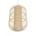 GLOBOSTAR® HIBISCUS  Boho Κρεμαστό Φωτιστικό Οροφής με Ντουί 1 x E27 AC 220-240V IP20 - Μπεζ - Μ40 x Π40 x Υ60cm