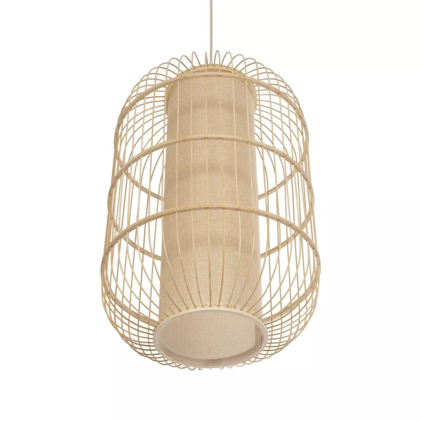 GLOBOSTAR® HIBISCUS  Boho Κρεμαστό Φωτιστικό Οροφής με Ντουί 1 x E27 AC 220-240V IP20 - Μπεζ - Μ40 x Π40 x Υ60cm
