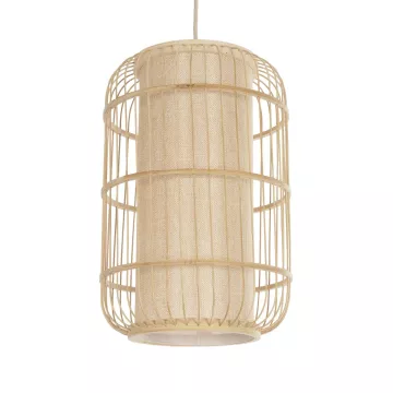 GLOBOSTAR® HIBISCUS  Boho Κρεμαστό Φωτιστικό Οροφής με Ντουί 1 x E27 AC 220-240V IP20 - Μπεζ - Μ25 x Π25 x Υ42cm