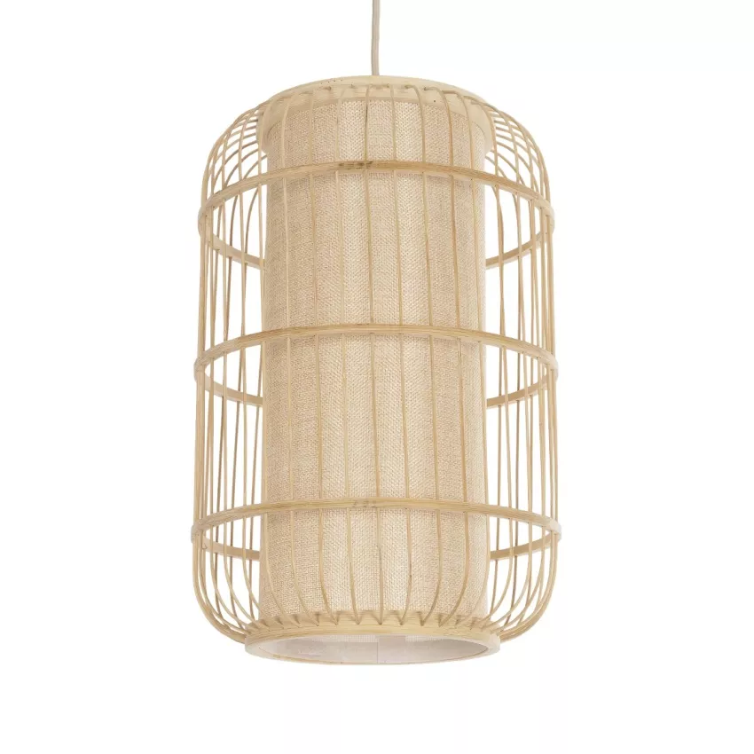 GLOBOSTAR® HIBISCUS  Boho Κρεμαστό Φωτιστικό Οροφής με Ντουί 1 x E27 AC 220-240V IP20 - Μπεζ - Μ25 x Π25 x Υ42cm