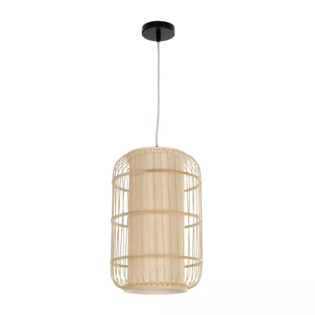 GLOBOSTAR® HIBISCUS  Boho Κρεμαστό Φωτιστικό Οροφής με Ντουί 1 x E27 AC 220-240V IP20 - Μπεζ - Μ25 x Π25 x Υ42cm