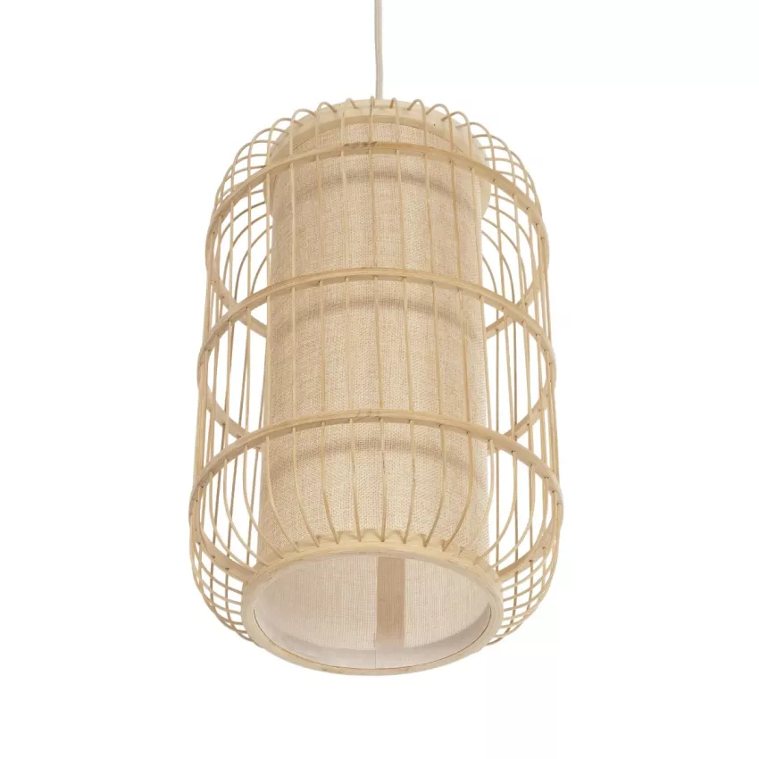 GLOBOSTAR® HIBISCUS  Boho Κρεμαστό Φωτιστικό Οροφής με Ντουί 1 x E27 AC 220-240V IP20 - Μπεζ - Μ25 x Π25 x Υ42cm