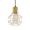 CAGE  Vintage Κρεμαστό Φωτιστικό Πλέγμα Μονόφωτο 1 x E27 IP20 Χρυσό Μέταλλο - Μ15 x Π15 x Y22cm