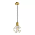 CAGE  Vintage Κρεμαστό Φωτιστικό Πλέγμα Μονόφωτο 1 x E27 IP20 Χρυσό Μέταλλο - Μ15 x Π15 x Y22cm