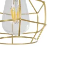 CAGE  Vintage Κρεμαστό Φωτιστικό Πλέγμα Μονόφωτο 1 x E27 IP20 Χρυσό Μέταλλο - Μ15 x Π15 x Y22cm