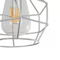 CAGE  Vintage Κρεμαστό Φωτιστικό Πλέγμα Μονόφωτο 1 x E27 IP20 Ασημί Μέταλλο - Μ15 x Π15 x Y22cm