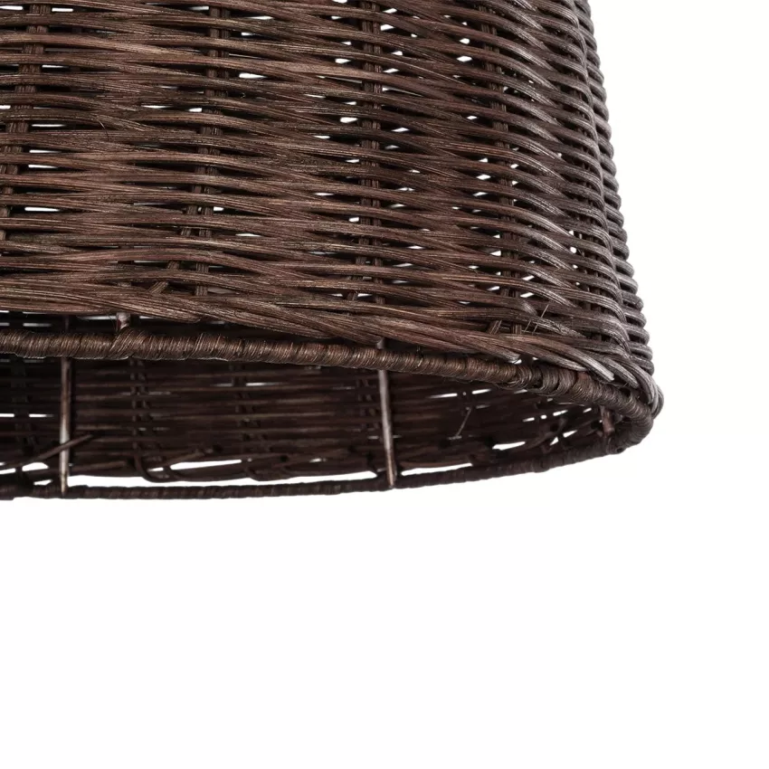 BAHAMAS  Boho Κρεμαστό Φωτιστικό Καμπάνα Μονόφωτο 1 x E27 IP20 Καφέ Ξύλο - Μ30 x Π30 x Υ40cm