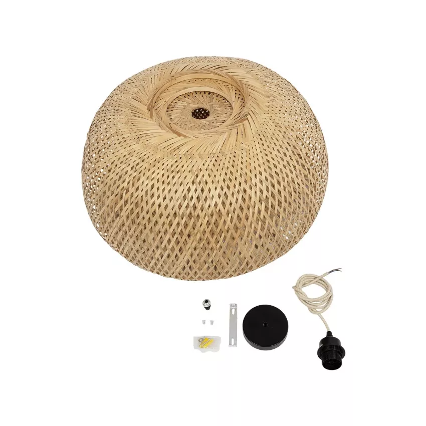 GLOBOSTAR® SAN TROPEZ  Boho Κρεμαστό Φωτιστικό Οροφής με Ντουί 1 x E27 AC 220-240V IP20 - Μπεζ - Μ60 x Π60 x Υ29cm