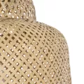 MALDIVES  Boho Κρεμαστό Φωτιστικό Πλέγμα Μονόφωτο 1 x E27 IP20 Μπεζ Ξύλο - Μ56 x Π56 x Υ54cm