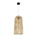 CALERO  Boho Μοντέρνο Κρεμαστό Πλέγμα Μονόφωτο 1 x E27 IP20 Μπεζ Ξύλο - Μ25 x Π25 x Υ50cm