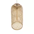 CALERO  Boho Μοντέρνο Κρεμαστό Πλέγμα Μονόφωτο 1 x E27 IP20 Μπεζ Ξύλο - Μ25 x Π25 x Υ50cm