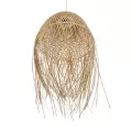 MANILA  Boho Κρεμαστό Φωτιστικό Πλέγμα Μονόφωτο 1 x E27 IP20 Μπεζ Ξύλο - Μ45 x Π45 x Υ60cm