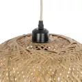MANILA  Boho Κρεμαστό Φωτιστικό Πλέγμα Μονόφωτο 1 x E27 IP20 Μπεζ Ξύλο - Μ45 x Π45 x Υ60cm