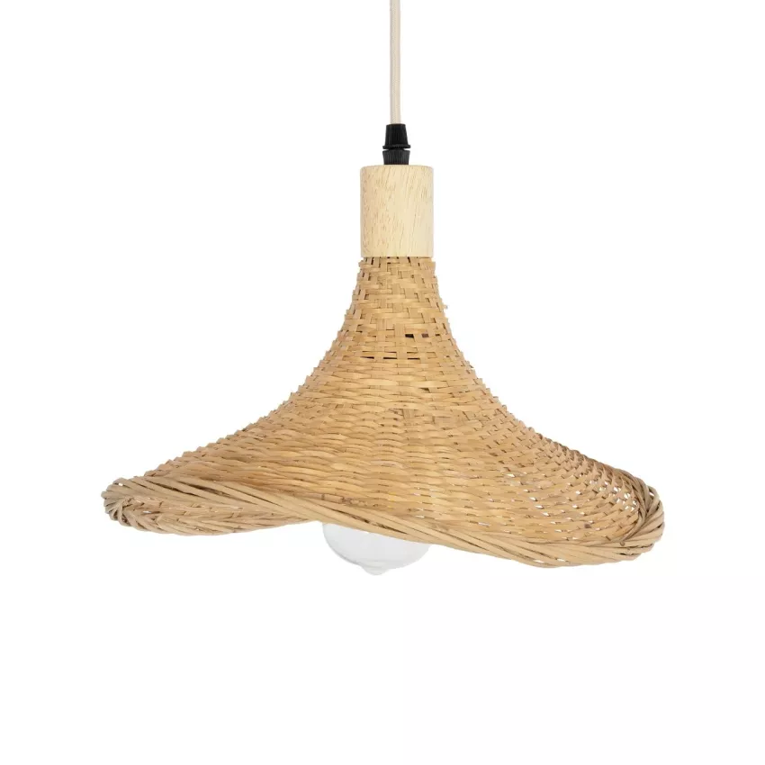 GLOBOSTAR® CUBA  Boho Κρεμαστό Φωτιστικό Οροφής με Ντουί 1 x E27 AC 220-240V IP20 - Μπεζ - Μ33 x Π33 x Υ25cm