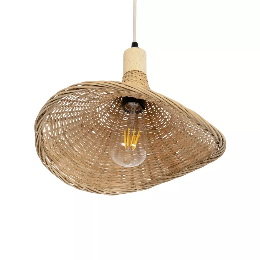GLOBOSTAR® CUBA  Boho Κρεμαστό Φωτιστικό Οροφής με Ντουί 1 x E27 AC 220-240V IP20 - Μπεζ - Μ33 x Π33 x Υ25cm