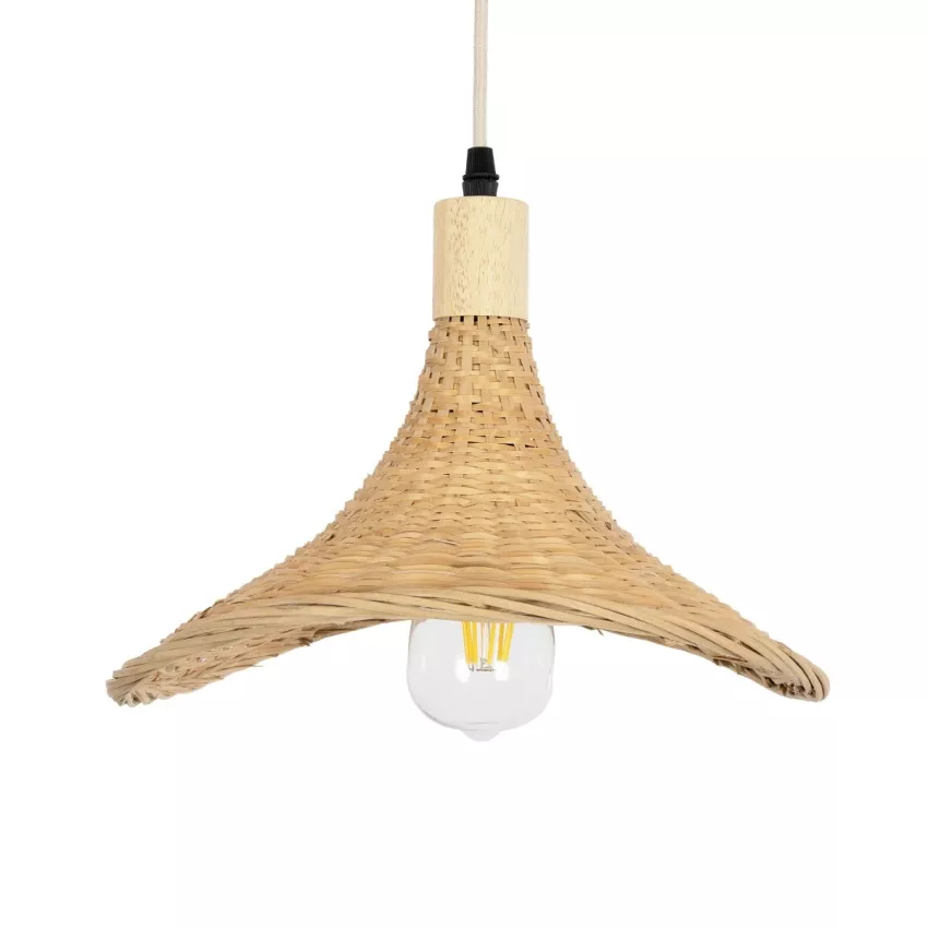 GLOBOSTAR® CUBA  Boho Κρεμαστό Φωτιστικό Οροφής με Ντουί 1 x E27 AC 220-240V IP20 - Μπεζ - Μ33 x Π33 x Υ25cm