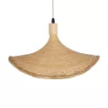 CUBA  Boho Κρεμαστό Φωτιστικό Ανάρτηση Μονόφωτο 1 x E27 IP20 Μπεζ Ξύλο - Μ43 x Π43 x Y30cm