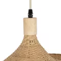 CUBA  Boho Κρεμαστό Φωτιστικό Ανάρτηση Μονόφωτο 1 x E27 IP20 Μπεζ Ξύλο - Μ43 x Π43 x Y30cm