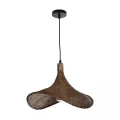 GLOBOSTAR® CUBA  Boho Κρεμαστό Φωτιστικό Οροφής με Ντουί 1 x E27 AC 220-240V IP20 - Καφέ - Μ43 x Π40 x Y28cm