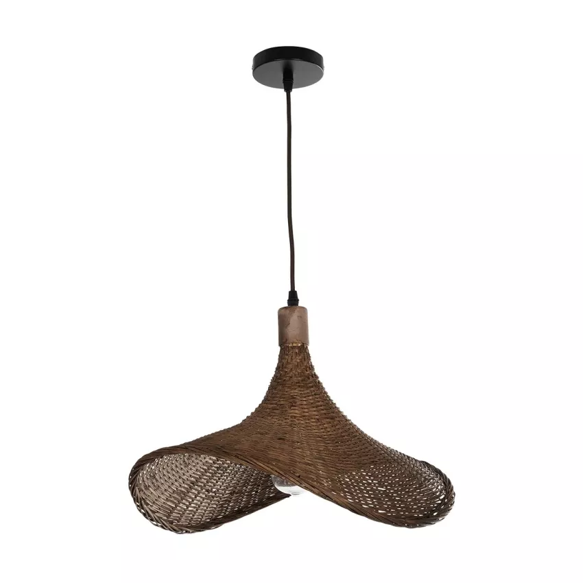 GLOBOSTAR® CUBA  Boho Κρεμαστό Φωτιστικό Οροφής με Ντουί 1 x E27 AC 220-240V IP20 - Καφέ - Μ43 x Π40 x Y28cm