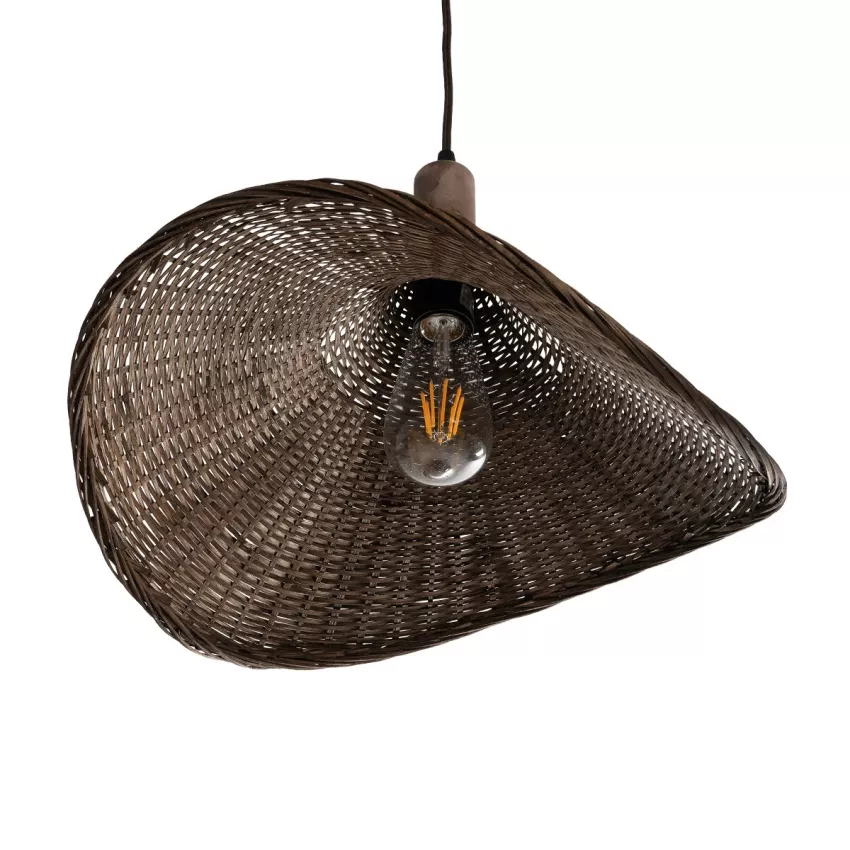 GLOBOSTAR® CUBA  Boho Κρεμαστό Φωτιστικό Οροφής με Ντουί 1 x E27 AC 220-240V IP20 - Καφέ - Μ43 x Π40 x Y28cm