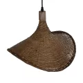 GLOBOSTAR® CUBA  Boho Κρεμαστό Φωτιστικό Οροφής με Ντουί 1 x E27 AC 220-240V IP20 - Καφέ - Μ43 x Π40 x Y28cm