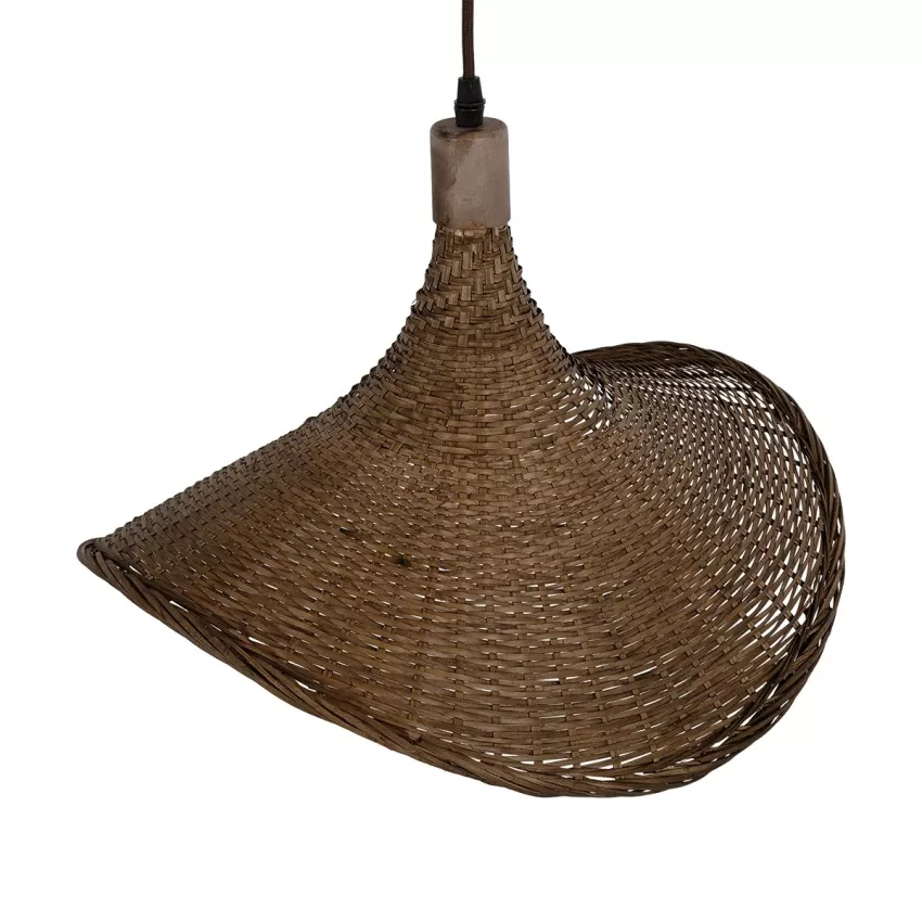 GLOBOSTAR® CUBA  Boho Κρεμαστό Φωτιστικό Οροφής με Ντουί 1 x E27 AC 220-240V IP20 - Καφέ - Μ43 x Π40 x Y28cm