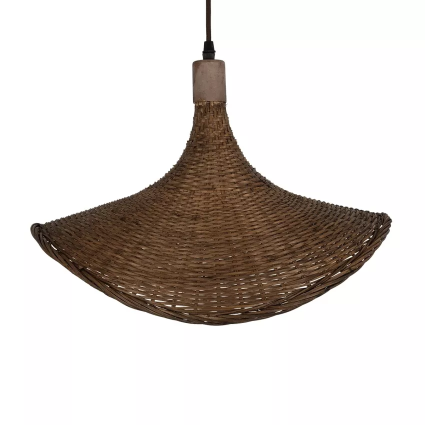 GLOBOSTAR® CUBA  Boho Κρεμαστό Φωτιστικό Οροφής με Ντουί 1 x E27 AC 220-240V IP20 - Καφέ - Μ43 x Π40 x Y28cm