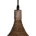 GLOBOSTAR® CUBA  Boho Κρεμαστό Φωτιστικό Οροφής με Ντουί 1 x E27 AC 220-240V IP20 - Καφέ - Μ43 x Π40 x Y28cm