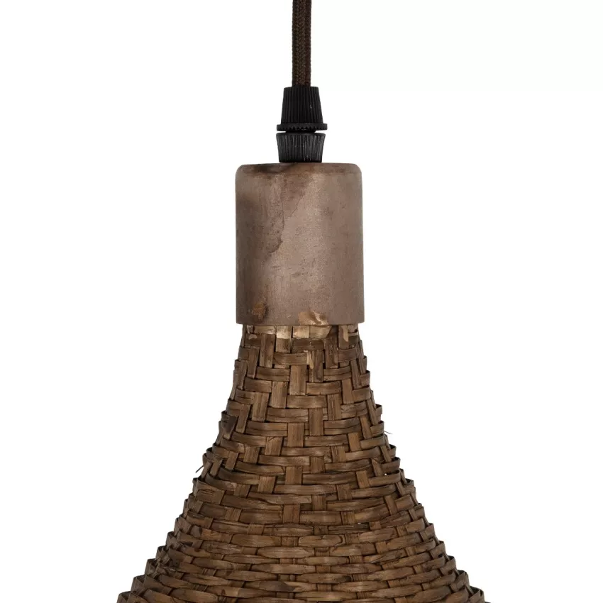 GLOBOSTAR® CUBA  Boho Κρεμαστό Φωτιστικό Οροφής με Ντουί 1 x E27 AC 220-240V IP20 - Καφέ - Μ43 x Π40 x Y28cm