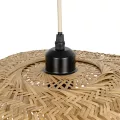 CARIBBEAN  Boho Κρεμαστό Φωτιστικό Ανάρτηση Μονόφωτο 1 x E27 IP20 Μπεζ Ξύλο - Μ45 x Π45 x Υ24cm