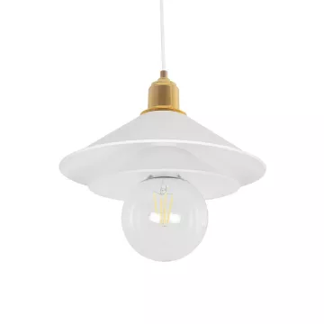 GLOBOSTAR® FERRO  Μοντέρνο Κρεμαστό Φωτιστικό Οροφής με Ντουί 1 x E27 AC 220-240V IP20 - Λευκό & Χρυσό - Μ30 x Π30 x Υ19cm