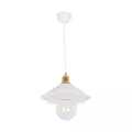 GLOBOSTAR® FERRO  Μοντέρνο Κρεμαστό Φωτιστικό Οροφής με Ντουί 1 x E27 AC 220-240V IP20 - Λευκό & Χρυσό - Μ30 x Π30 x Υ19cm
