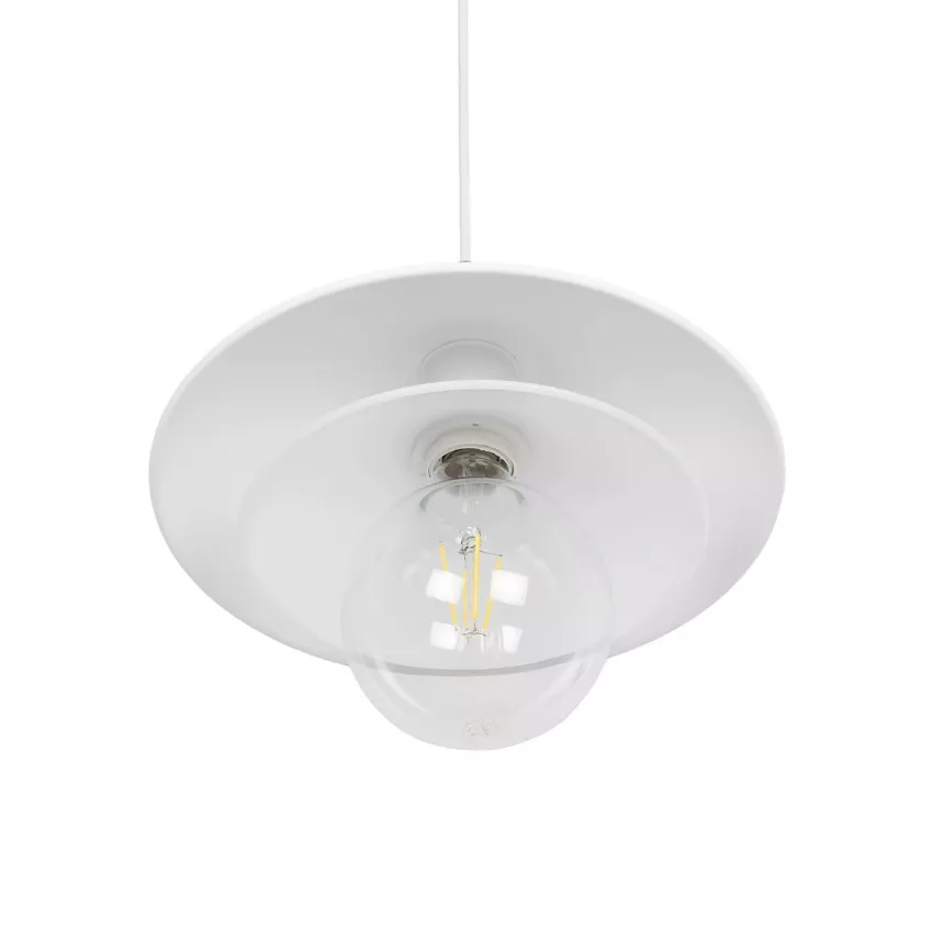 GLOBOSTAR® FERRO  Μοντέρνο Κρεμαστό Φωτιστικό Οροφής με Ντουί 1 x E27 AC 220-240V IP20 - Λευκό & Χρυσό - Μ30 x Π30 x Υ19cm