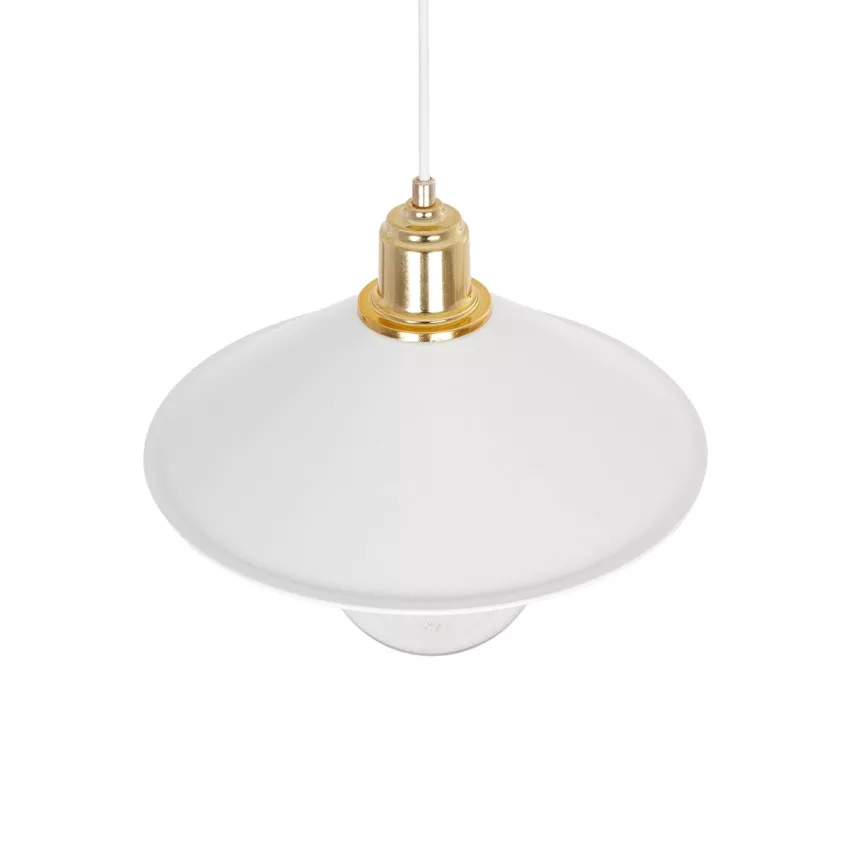 GLOBOSTAR® FERRO  Μοντέρνο Κρεμαστό Φωτιστικό Οροφής με Ντουί 1 x E27 AC 220-240V IP20 - Λευκό & Χρυσό - Μ30 x Π30 x Υ19cm