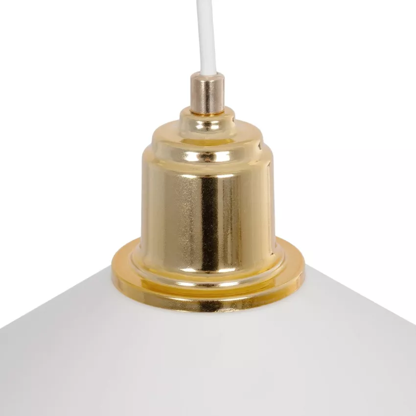 GLOBOSTAR® FERRO  Μοντέρνο Κρεμαστό Φωτιστικό Οροφής με Ντουί 1 x E27 AC 220-240V IP20 - Λευκό & Χρυσό - Μ30 x Π30 x Υ19cm